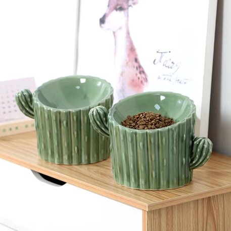 15° Tilted Ceramic Cat Food & Water Bow - Image 2