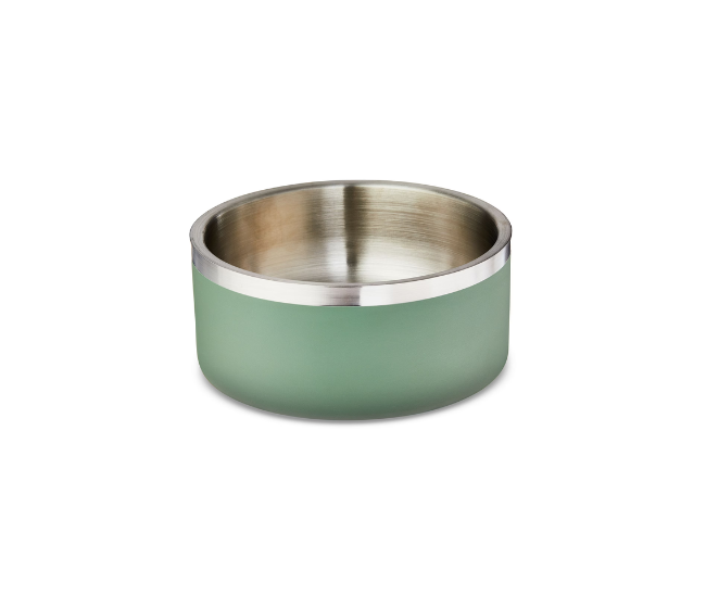 vibrant life medium double wall stainless steel dog bowl – non skid, sage green vibrant life medium double wall stainless steel dog bowl – non skid, sage green