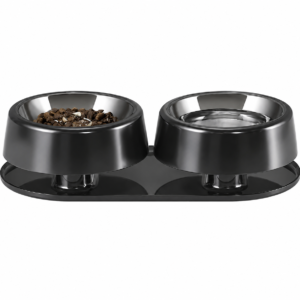 smart rail double pet feeding bowl