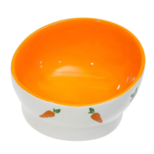15° tilted ceramic rabbit bowl