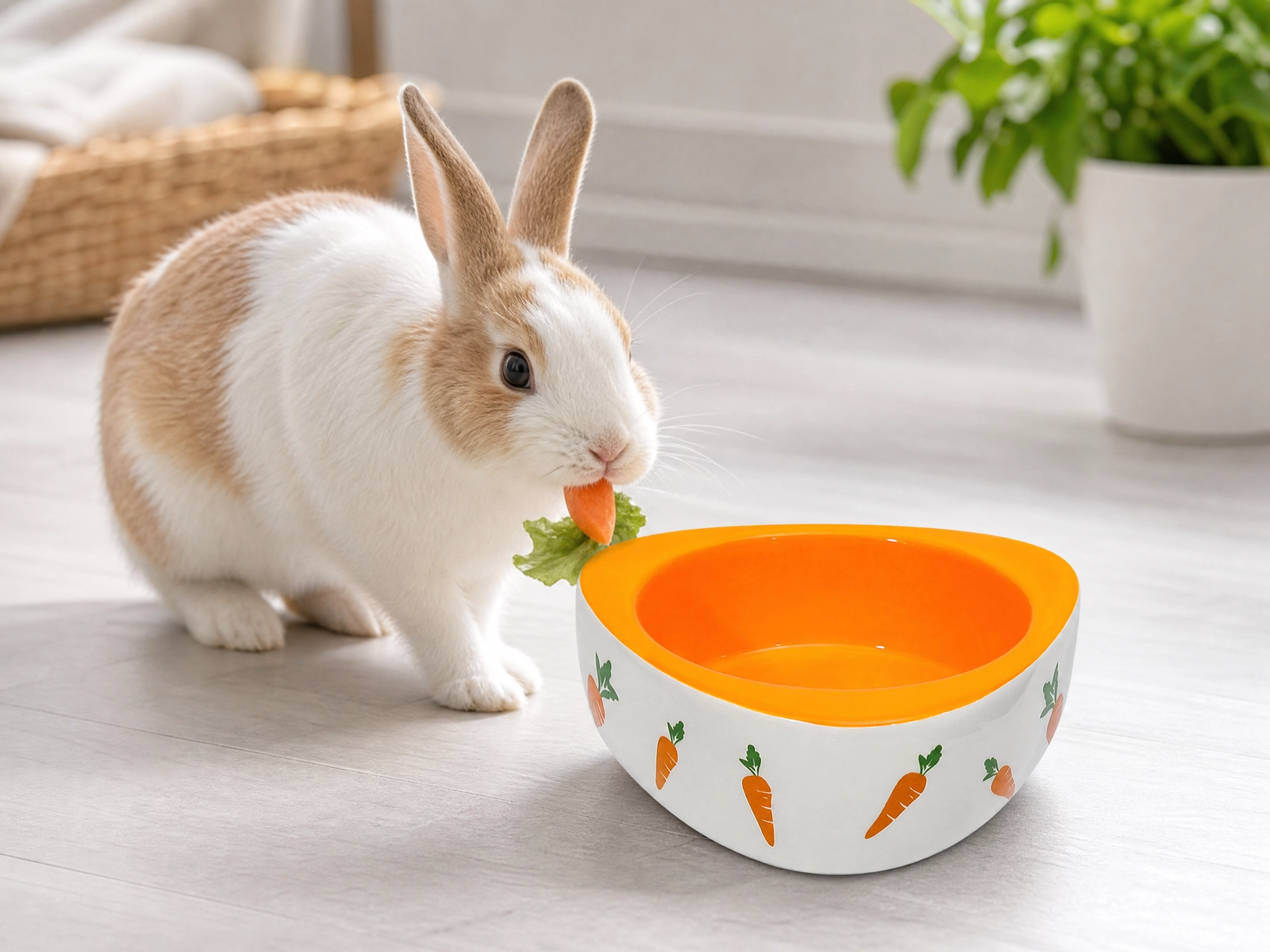 15° tilted ceramic rabbit bowl 15° tilted ceramic rabbit bowl